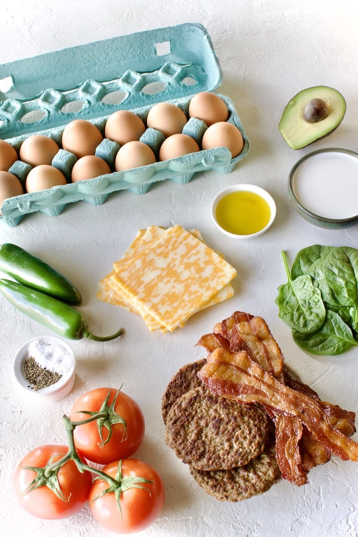 Ingredients needed to make Healthy Breakfast Sandwich.