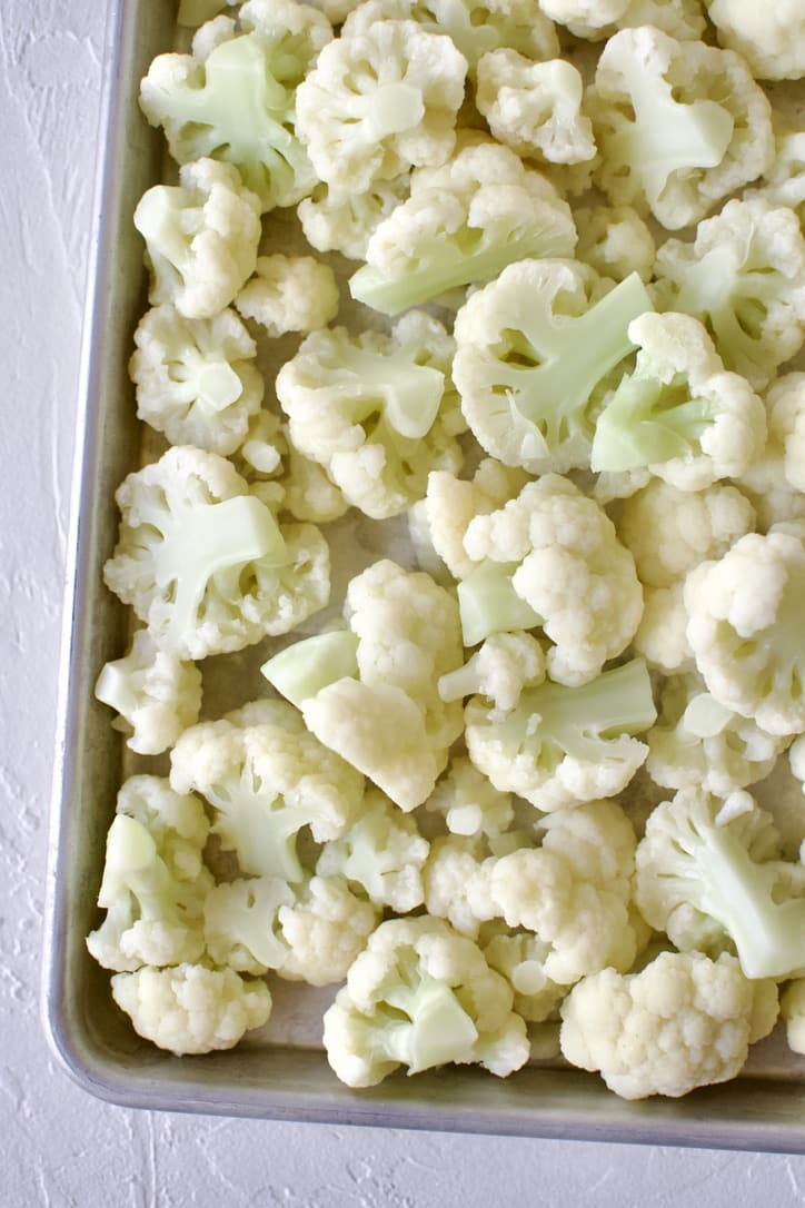 Cauliflower after blanching for 2 and a half minutes.