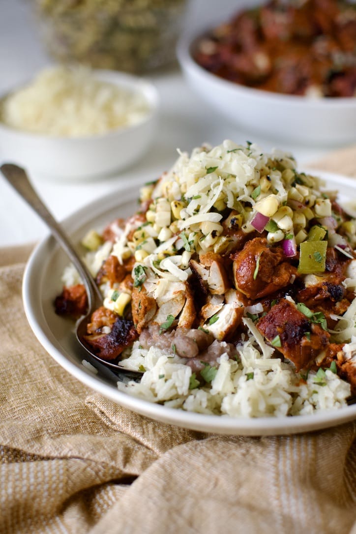 Pollo Asado used to make a burrito bowl.