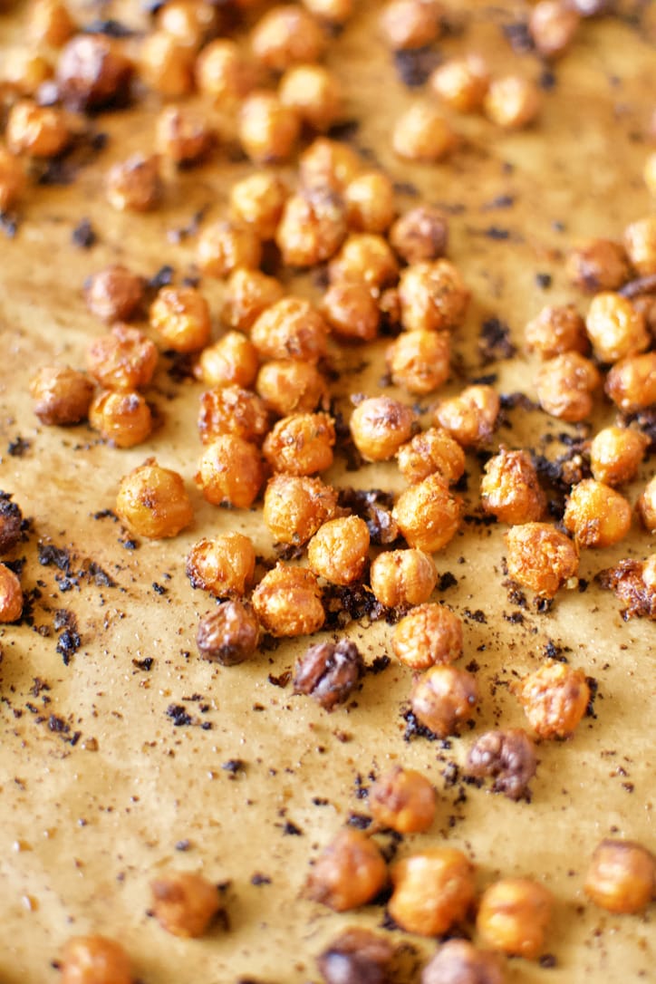 Finished Crispy Roasted Chickpeas ready to eat.