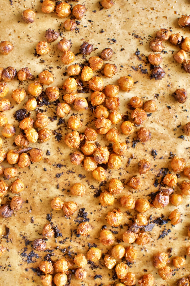 Finished Crispy Roasted Chickpeas ready to eat.