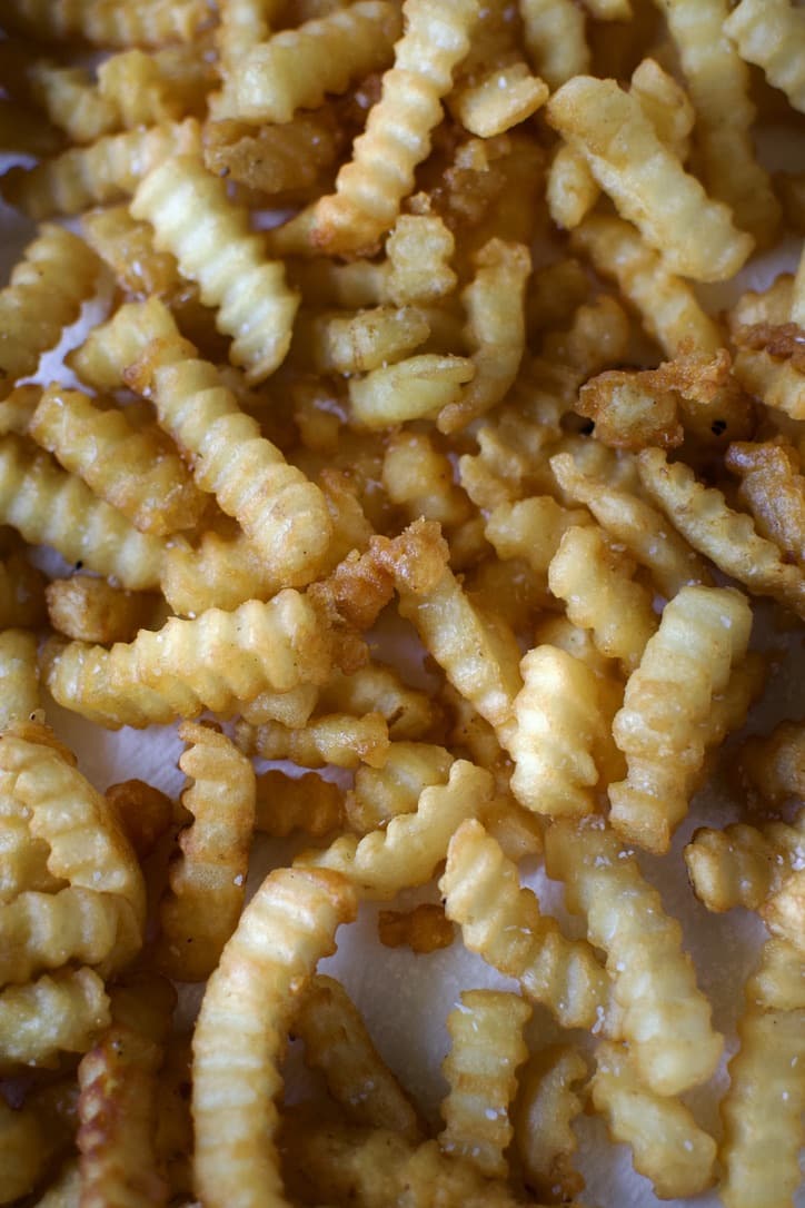 Hot Crispy Fries fresh from the deep fryer.