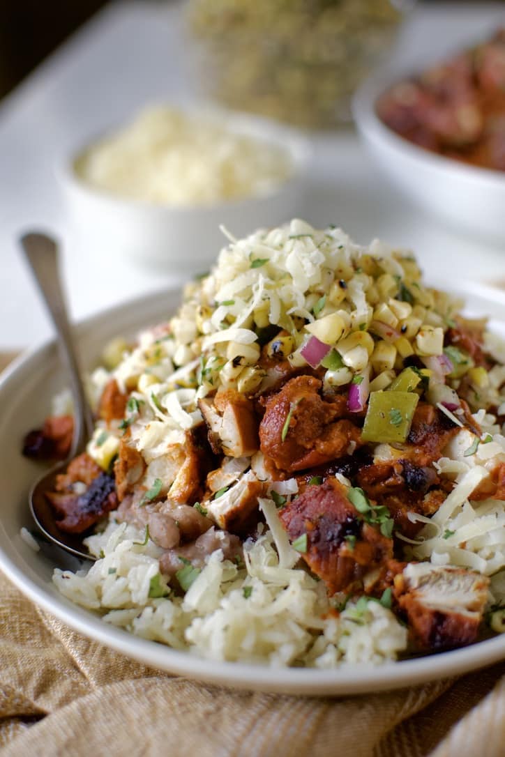 Pollo Asado used to make a burrito bowl.