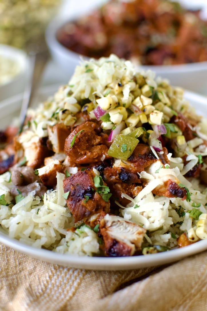 Pollo Asado used to make a burrito bowl.