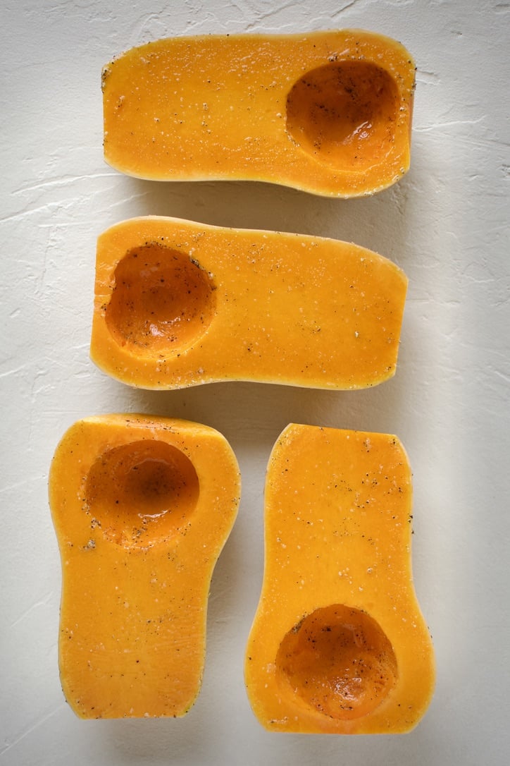 Squash before roasting.