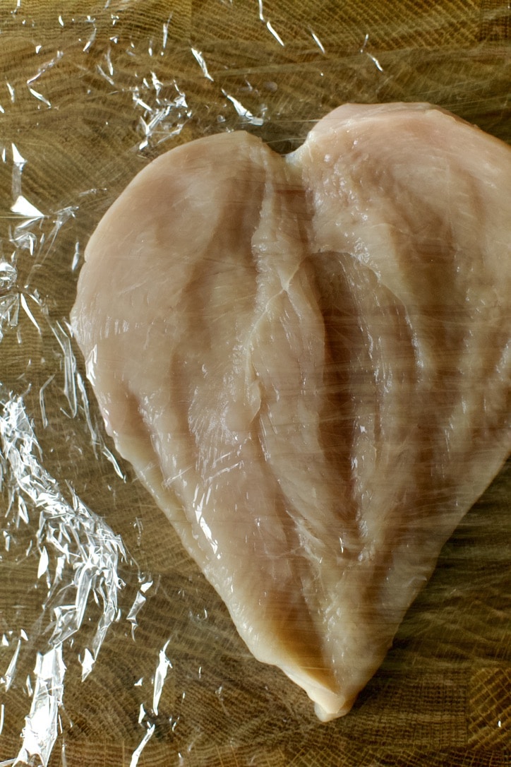 A split chicken breast.