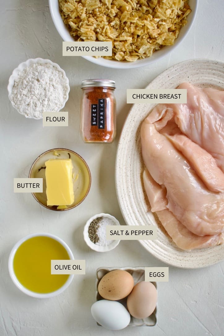 Ingredients needed to make Potato Chip Chicken.