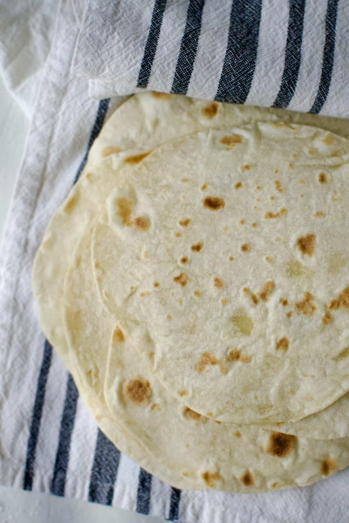 Easy Tortilla Recipe cooked and ready to eat.