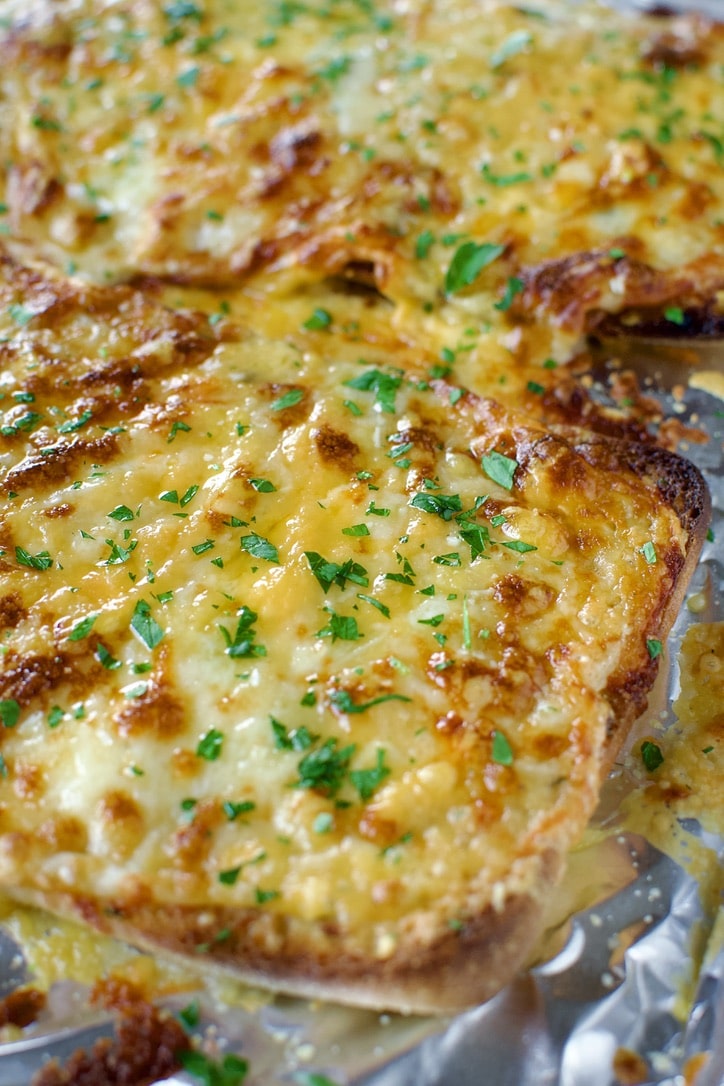 Cheesy Garlic Bread fresh out of the oven.