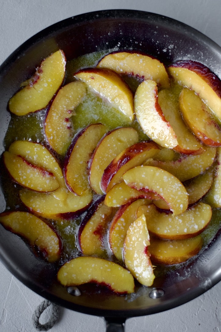 Peaches sauteed in butter with a little salt sprinkled on.