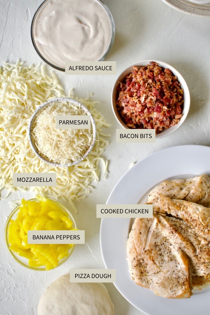 Ingredients needed to make White Pizza Recipe.