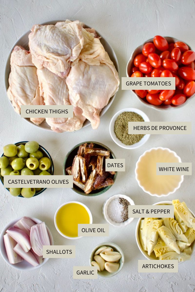 Ingredients needed to make Chicken Provencal.