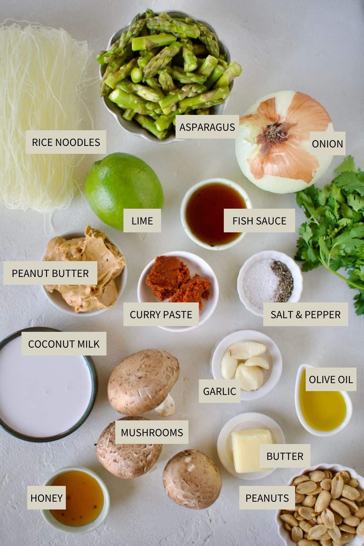 Ingredients needed to make Curry Sauce for Ground Chicken Meatballs.
