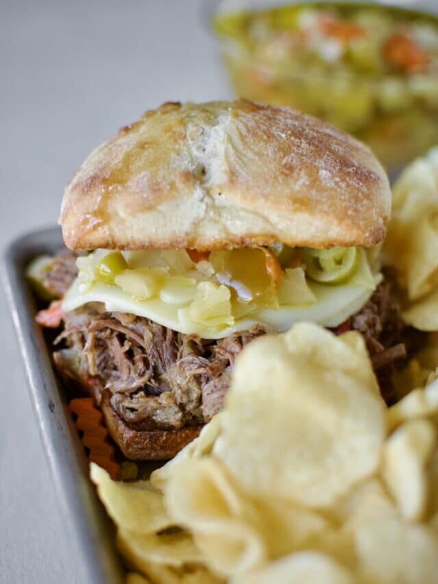 Easy, slow cooked Italian Beef Sandwiches at Home!