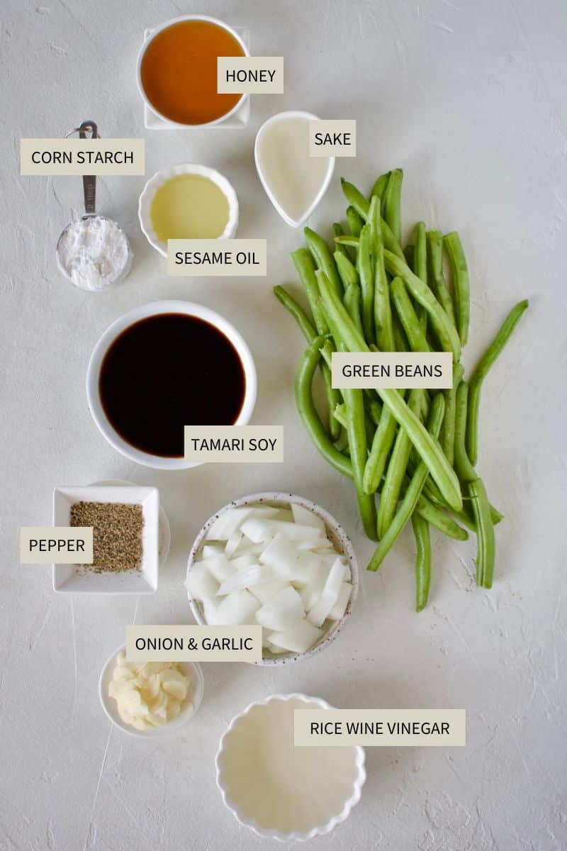 Ingredients needed to make Chinese Green Beans.