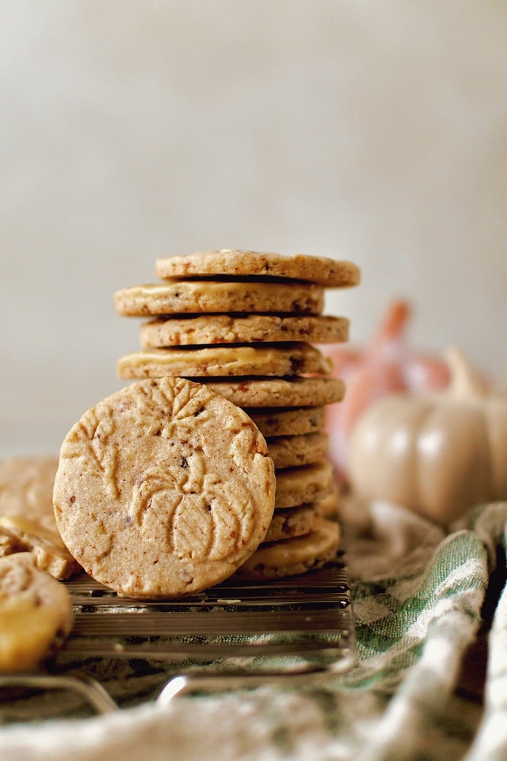 Pecan Shortbread Cookies after baking, ready to eat.