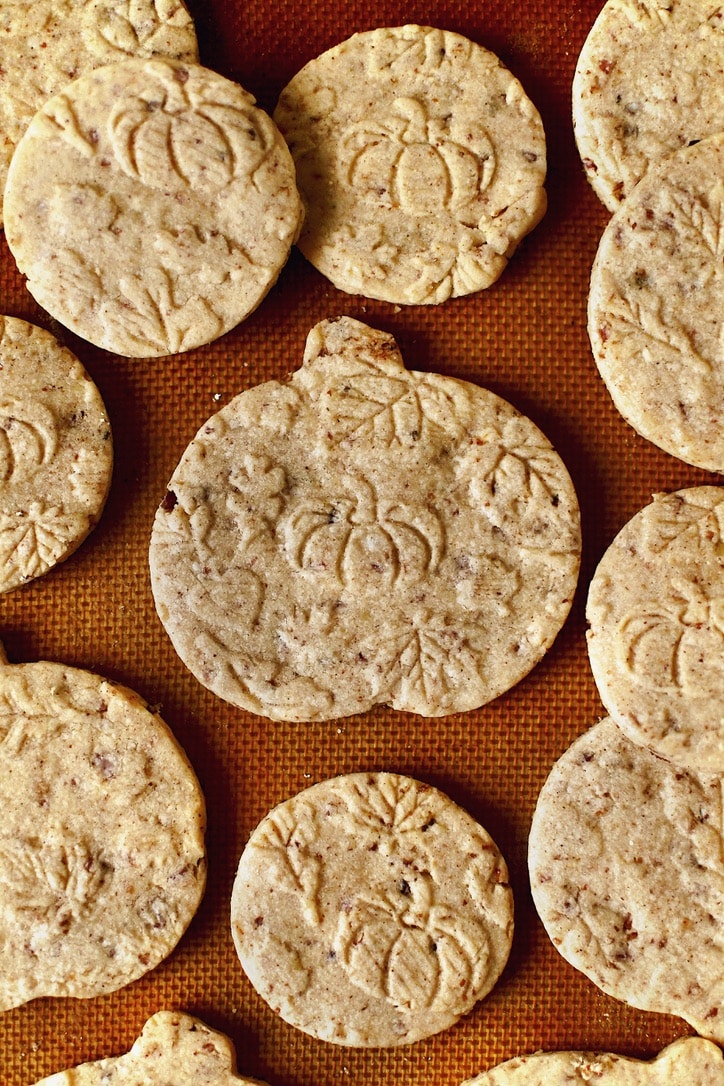 Pecan Shortbread Cookies after baking, ready to eat.