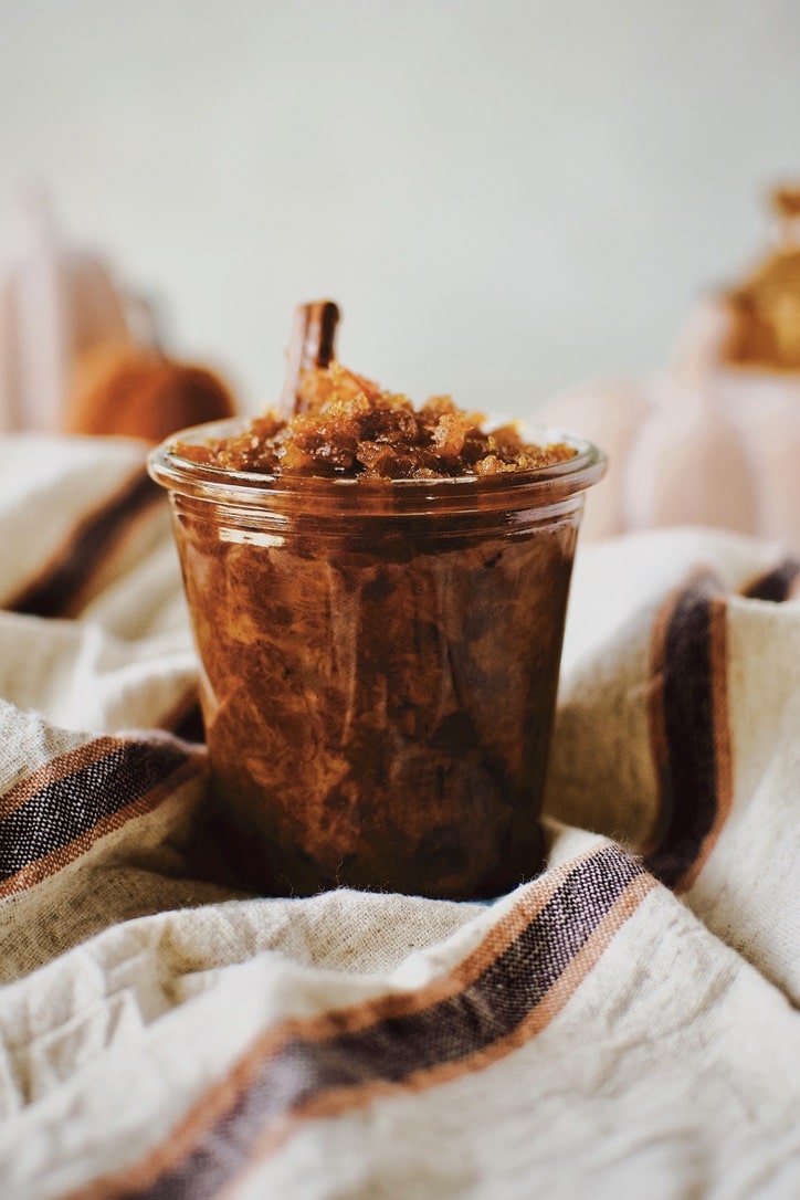 Pumpkin Jam, in a jar, ready to eat or save for later.