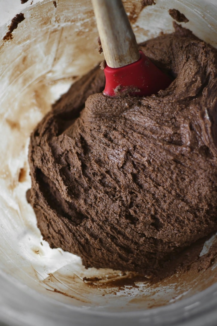 Cookie batter after chilling and before scooping.