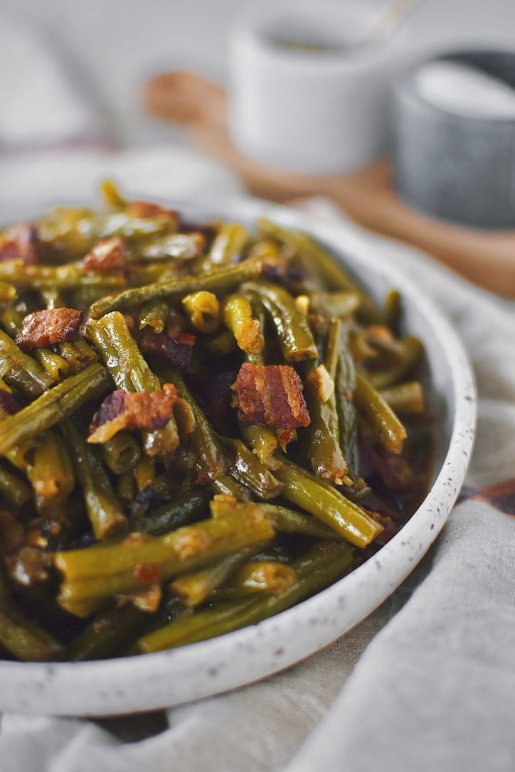 Southern Green Beans in a bowl ready to be served.