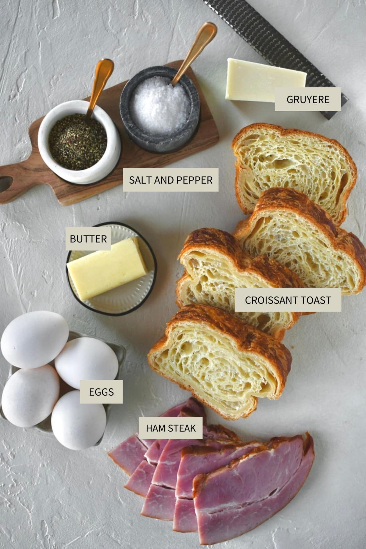 Ingredients needed to make Egg in a Hole.