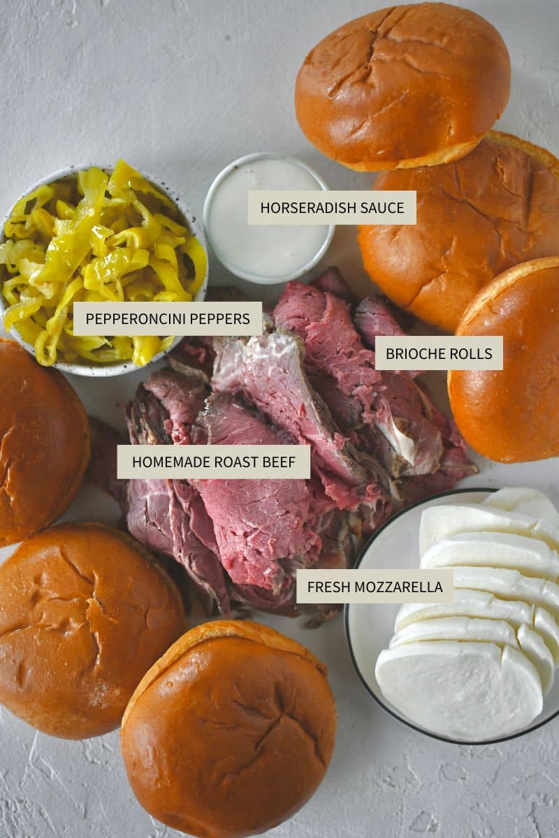 Ingredients needed to make Roast Beef Sandwich Recipe | KendellKreations.com
