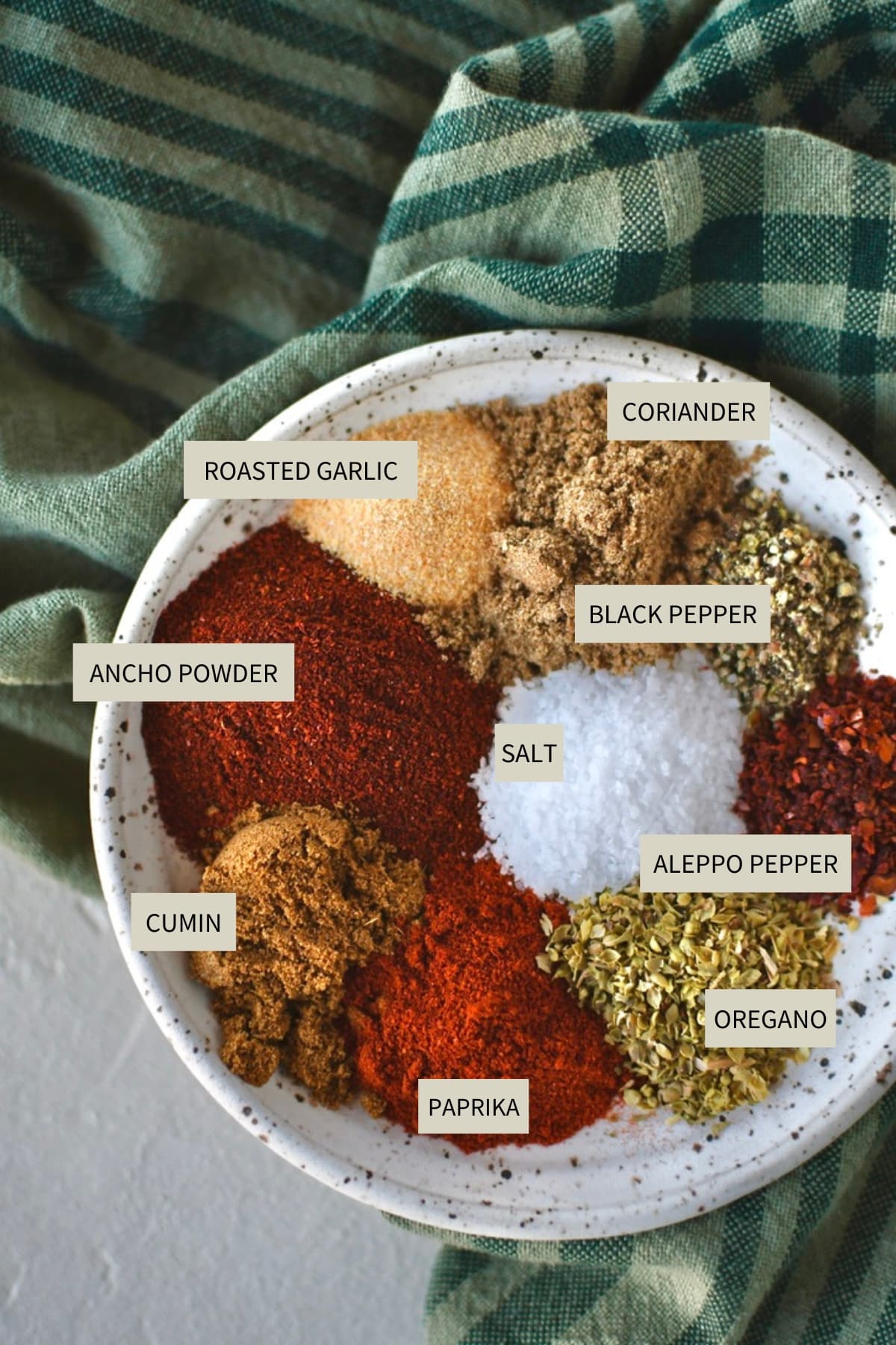 Ingredients needed to make Taco Seasoning.