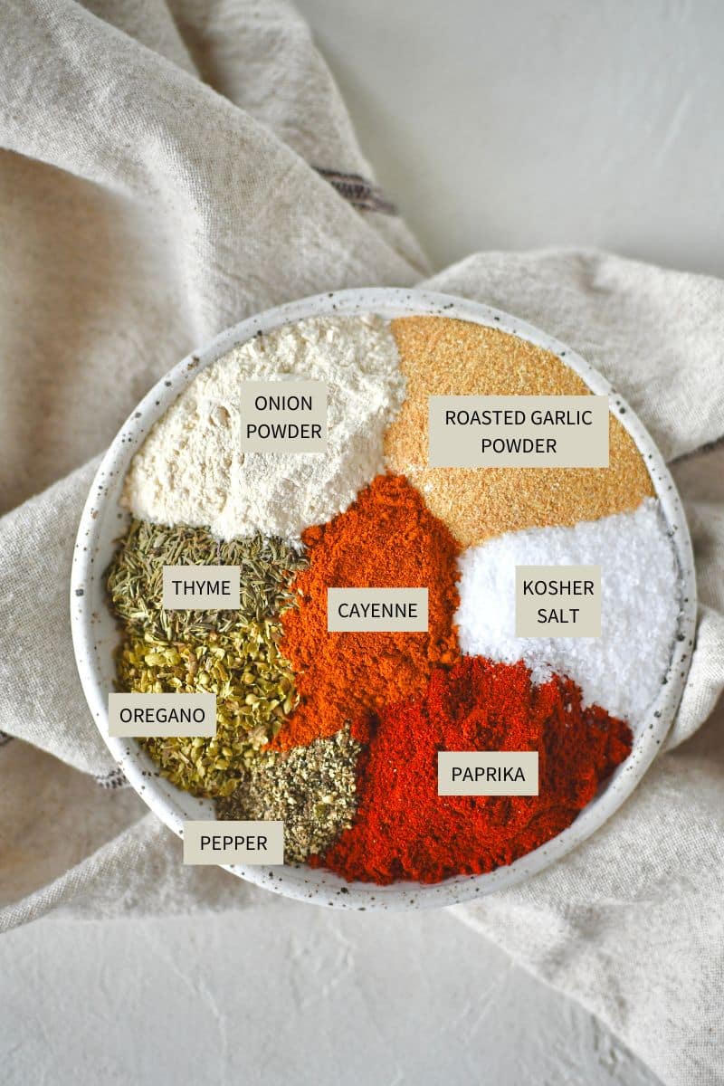 Ingredients needed to make Cajun Seasoning Recipe.