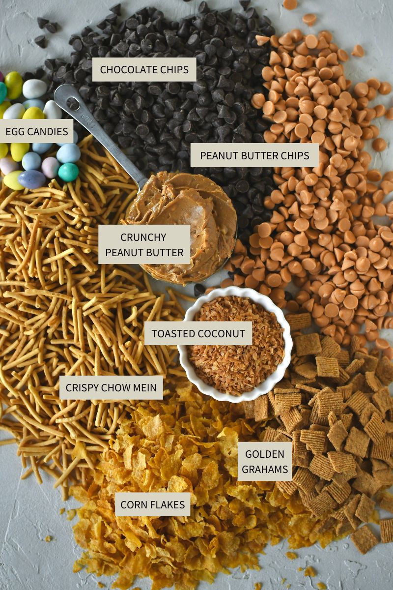 Ingredients needed to make Haystack Cookies.