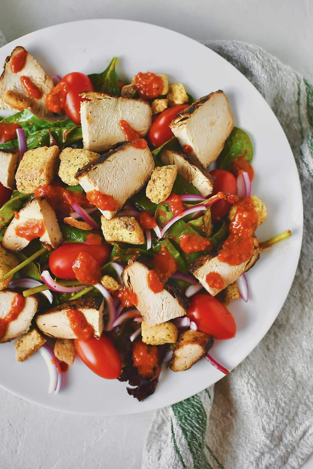 Roasted Tomato Vinaigrette on a salad.