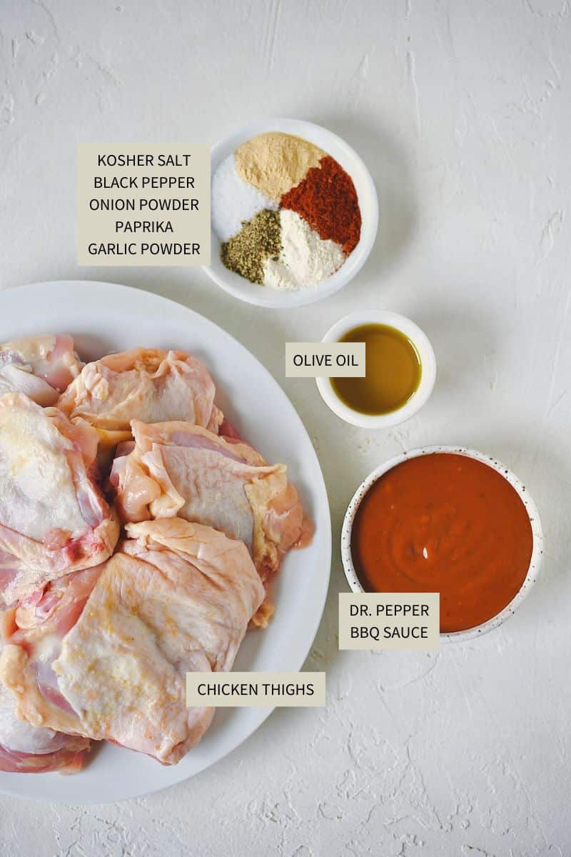 Ingredients needed to make Grilled Chicken Thighs.
