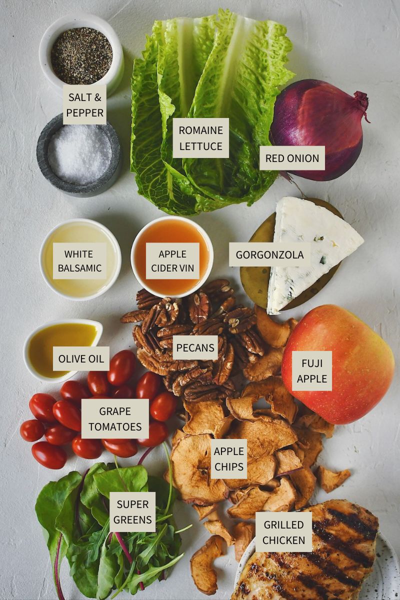 Ingredients needed to Panera Fuji Apple Salad.