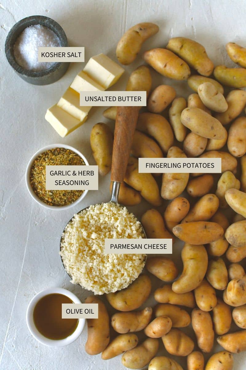 Ingredients needed to make Parmesan Crusted Potatoes.
