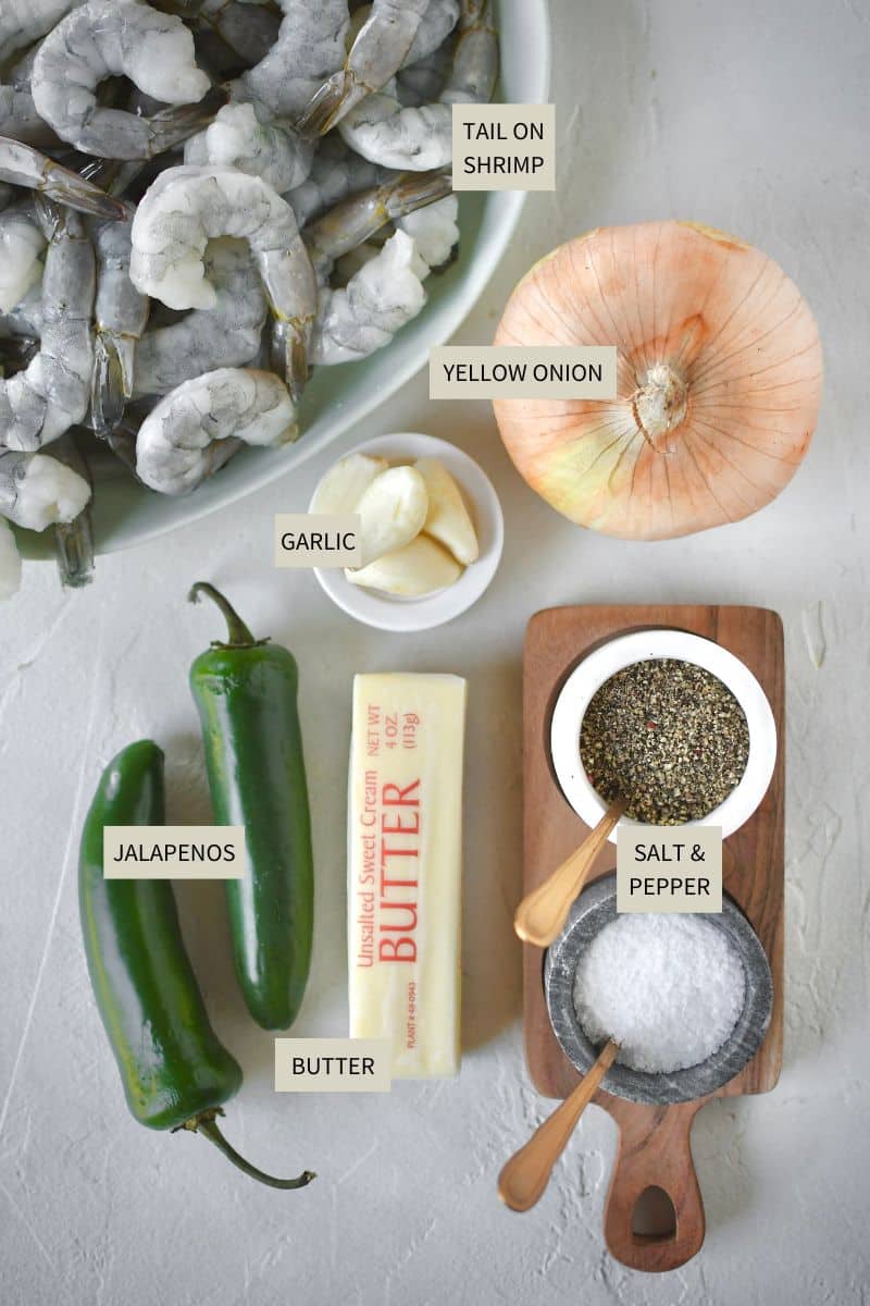 Ingredients needed to make Shrimp Stir Fry.