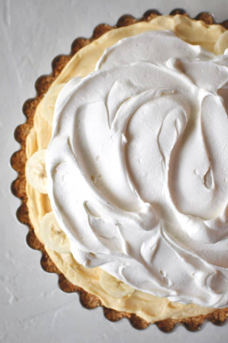 After the pie chills, topping it with more fresh bananas and whipped cream.