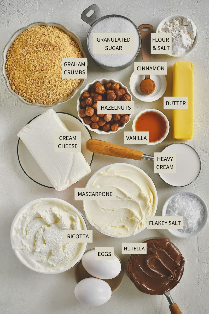 Ingredients needed to make Italian Cheesecake
