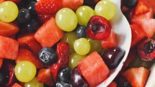 Summer Fruit Salad all tossed together and ready to serve.