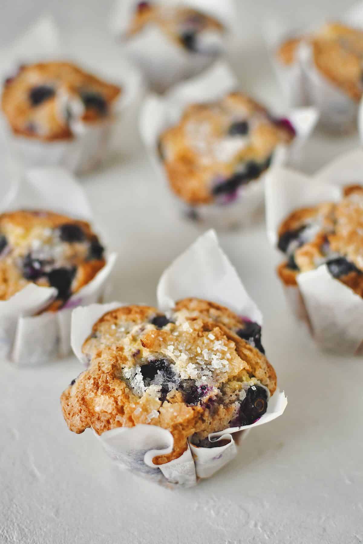 Easy Blueberry Muffins cooked and cooled and ready to enjoy!