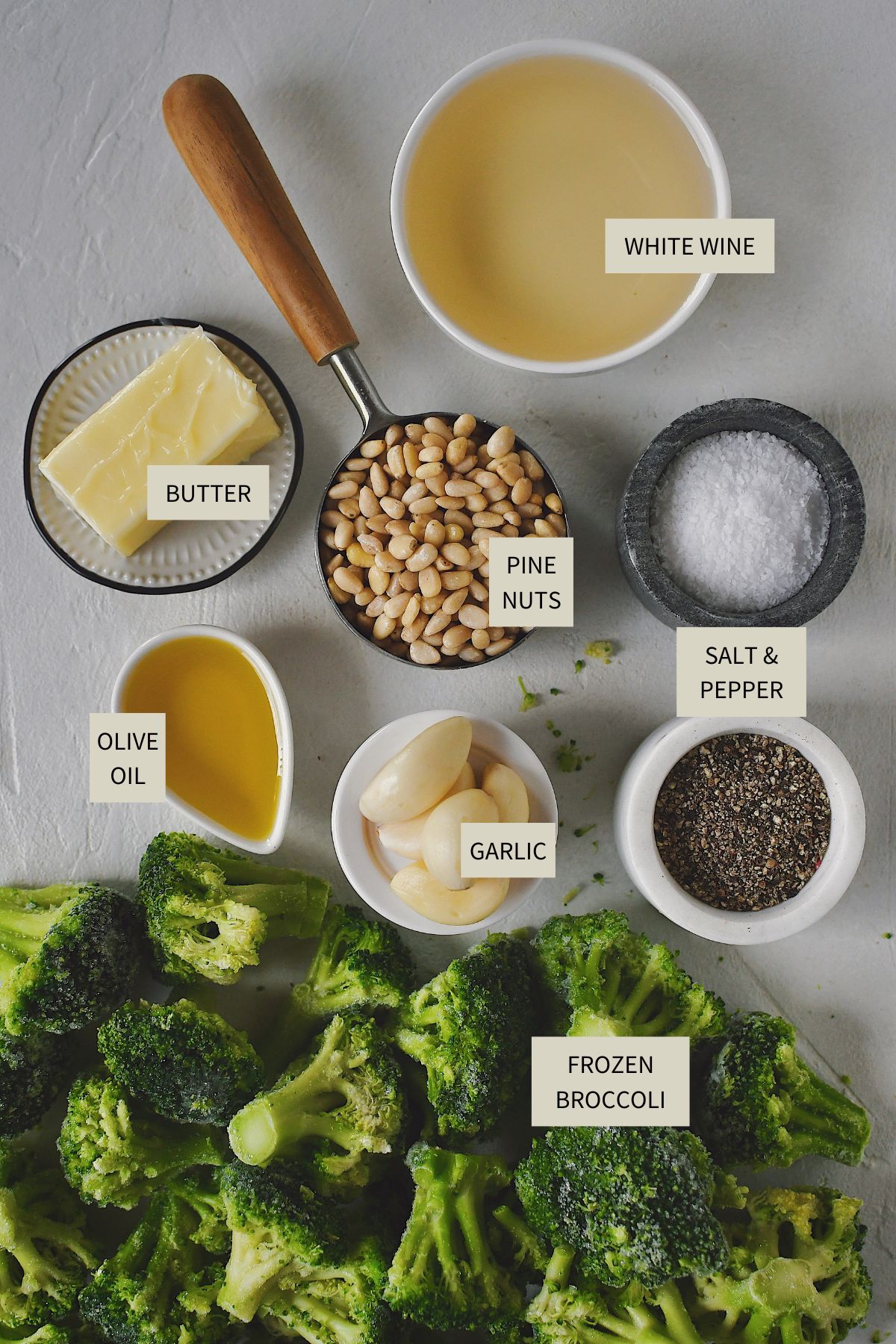 Ingredients needed to make Sauteed Broccoli.